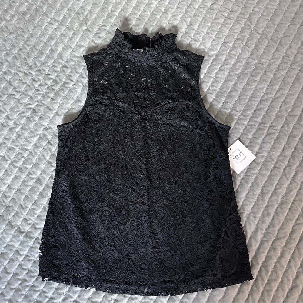 PerSeption Concept Black lace Blouse.